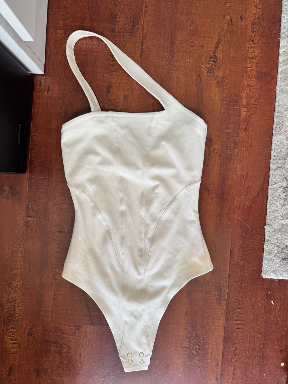 Cream One-Shoulder Kids One-Piece Swimsuit